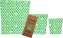BEEBAGZ Matposer av bivokspapir, Grønn 3pk (liten, medium, stor)