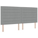 Box Spring Seng med Madrass   Lysegrå 200x200 cm Stoff