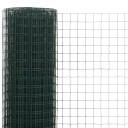 vidaXL Trådgjerde kylling stål med PVC belegg 25x0,5 m grønn