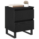  Nattbordskap 2 pcs Svart eik 40 x 35 x 50 cm Konstruert tre