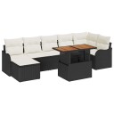 vidaXL Hagesofa Set 8 stk. Svart og krem