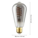 Eglo Connect-Z E27 ST64 Røykfarget LED Dekorasjonspære med Spiral og Varmt Hvitt Lys