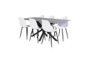 Venture Design Piazza & Polar spisegruppe Grå/hvit 6 st stoler & bord 180 x 90 cm