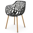 Fast Forest Stol med armlener Iroko/Black