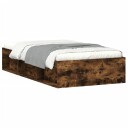 vidaXL Sengeramme røkt eik 100x200 cm 8721012157910