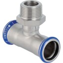 Geberit Mapress Rustfritt Stål T-Stykke 22mm med Hanthread 3/4"