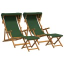 vidaXL Hage Stol 4 pcs 3 Posisjon Solid Eucalyptus Tre Grønn
