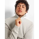 Selected Homme Dane Long Sleeve Knit Structure Half Zip Grå XXL