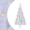  Kunstig juletre med 150 LED med stativ Hvit 120 cm PVC og stål