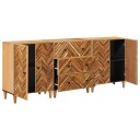 vidaXL Oppbevaringsskap 3 pcs Brun 60 x 33,5 x 75 cm Massiv mango tre