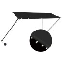 vidaXL Uttrekkbar markise med LED 300x150 cm antrasitt