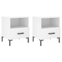 vidaXL Nattbord 2 stk hvit 40x35x47,5 cm konstruert tre
