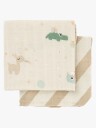 Done By Deer Burp Cloth 2-Pack Celebration Sand Beige