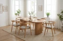 Jolie spisestol i tre med stoffsete   Eik/Beige