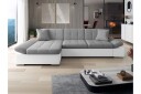 Vananda Sofa med Sjeselong 3 seter i Kunstlær   Hvit / Grå