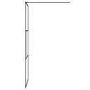vidaXL Dusjvegg svart 80x195 cm halvfrostet ESG-glass