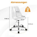 Gjennomsiktig kontorstol – ergonomisk justerbar PET materiale