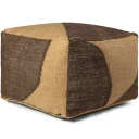 Ferm Living Forene Square Pouf   Tan/Chocolate