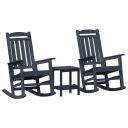 3 Delt Hage Lounge Sett Mørkeblå HDPE