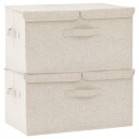 vidaXL Oppbevaringsbokser 2 stk stoff 50x30x25 cm kremhvit