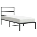 vidaXL Sengeramme i metall med hodegavl svart 75x190 cm 8721012302525
