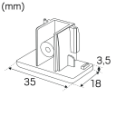 Hide a Lite LiteTrac Endestykke 1 faset hvit Belysning