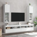 vidaXL TV-benk med LED-lys hvit 30,5x30x102 cm 8721012255999