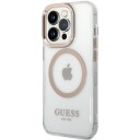 Guess Magsafe-deksel med metallkontur for iPhone 15/14/13 - Gull