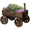 Karbonisert trevogn Blomsterkasse 120x53x55cm 50kg