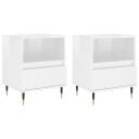  Nattbord 2 stk høyglans hvit 40x35x50 cm konstruert tre 8721012109926