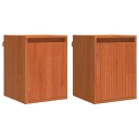 vidaXL Veggskap med dør 2 pcs Vokset Brun 30 x 30 x 40 cm Massiv furu
