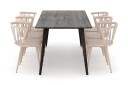 Tyrö Spisegruppe med 6 Tyrö Armstoler   Smoked Oak/Whitewash