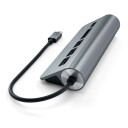 Satechi USB-C Aluminum USB Hub & Card Reader Space Grey USB-hub - 3 porter - Grå
