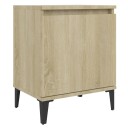 vidaXL Nattbord med metallben sonoma eik 40x30x50 cm
