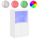  Sideskap med LED-lys hvit konstruert tre 8721012252073
