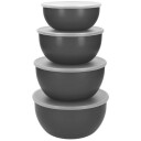 Skålsett med lokk 4 stk charcoal grey