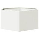 Plantekasse hvit sekskantet 104x90x45 cm stål