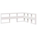  Bokhylle sengegavl L-formet hvit 150 cm heltre furu 8721158637376