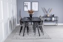 Venture Home Sleek Matgruppe Forlengningsbar 195 cm Rektangulær med 6 Polar stoler Sort
