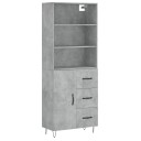 vidaXL Highboard betong grå 69,5x34x180 cm konstruert tre 8720845928087