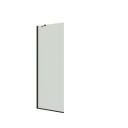 Dansani Match dusjvegg, modell D+stabiliseringsarm, 97 cm, klart glass, svart profil