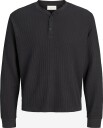 Jack & Jones Jornorrebro Henley Ls Tee Sn   BLACK   XXL