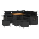  Hagesofa Set 8 pcs Svart polyrotting