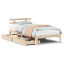  Sengeramme med skuffer 75x190 cm heltre furu