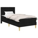  Sengeramme med madrass med hodegjerde Svart 80 x 200 cm stoff