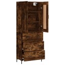  Highboard røkt eik 69,5x34x180 cm konstruert tre