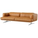 &Tradition Inland AV23 3 seter Sofa Noble Cognacfarget Skinn / Polert Aluminium
