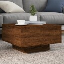  Salongbord med LED-lys brun eik 55x55x31 cm 836580