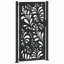 Hageport svart 105x180 cm stål bølgedesign