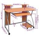 vidaXL Databord brun 110x52x88,5 cm konstruert tre